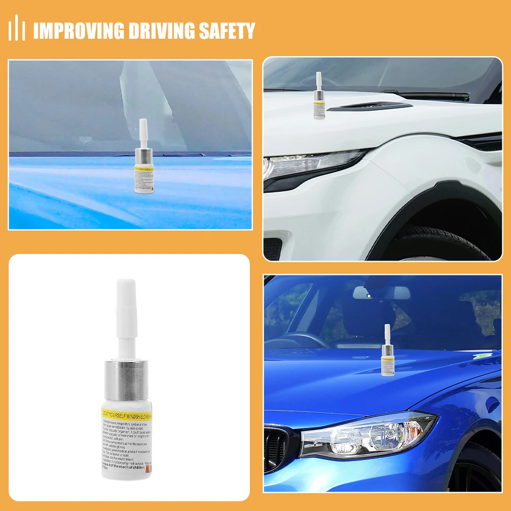 2 قطعة طقم تصليح الزجاج المقسى زجاج السيارة الأمامي مزيل الخدوش السائل للشقوق #6