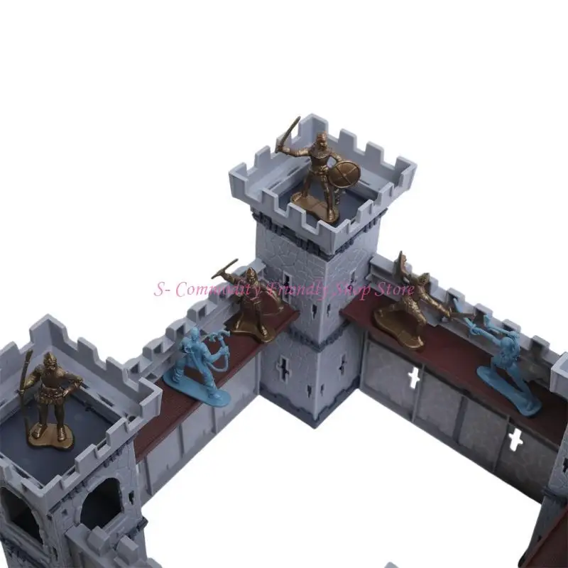 

85AE Adventure Awaits with Knights and Castles Toy Soldiers Playset Portable Accessory Craft Supplies for Children Daily Use