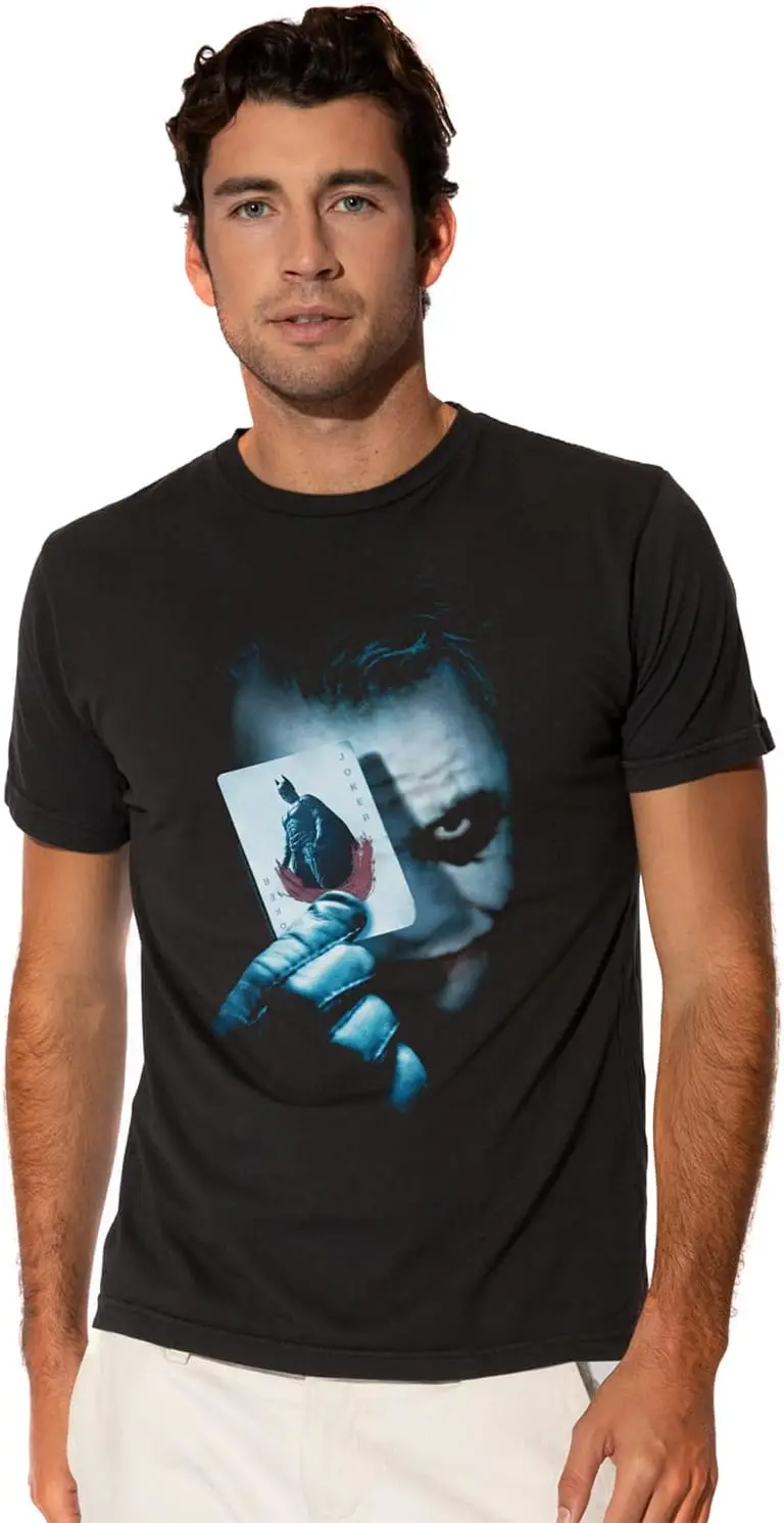 LOGOVISION Dark Knight Joker Shirts for Men, Short Sleeve T Shirt, Officially Licensed