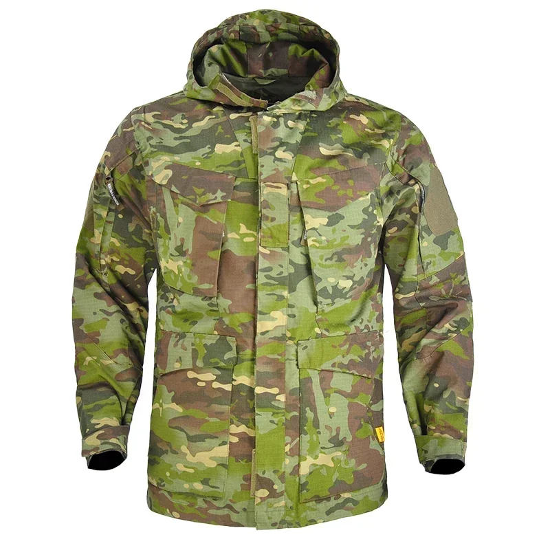 

Hunting Tactical Jacket Hooded Waterproof Wear-resistant Camping Jacket Fleece Clothing Multicam Camouflage Windbreakers