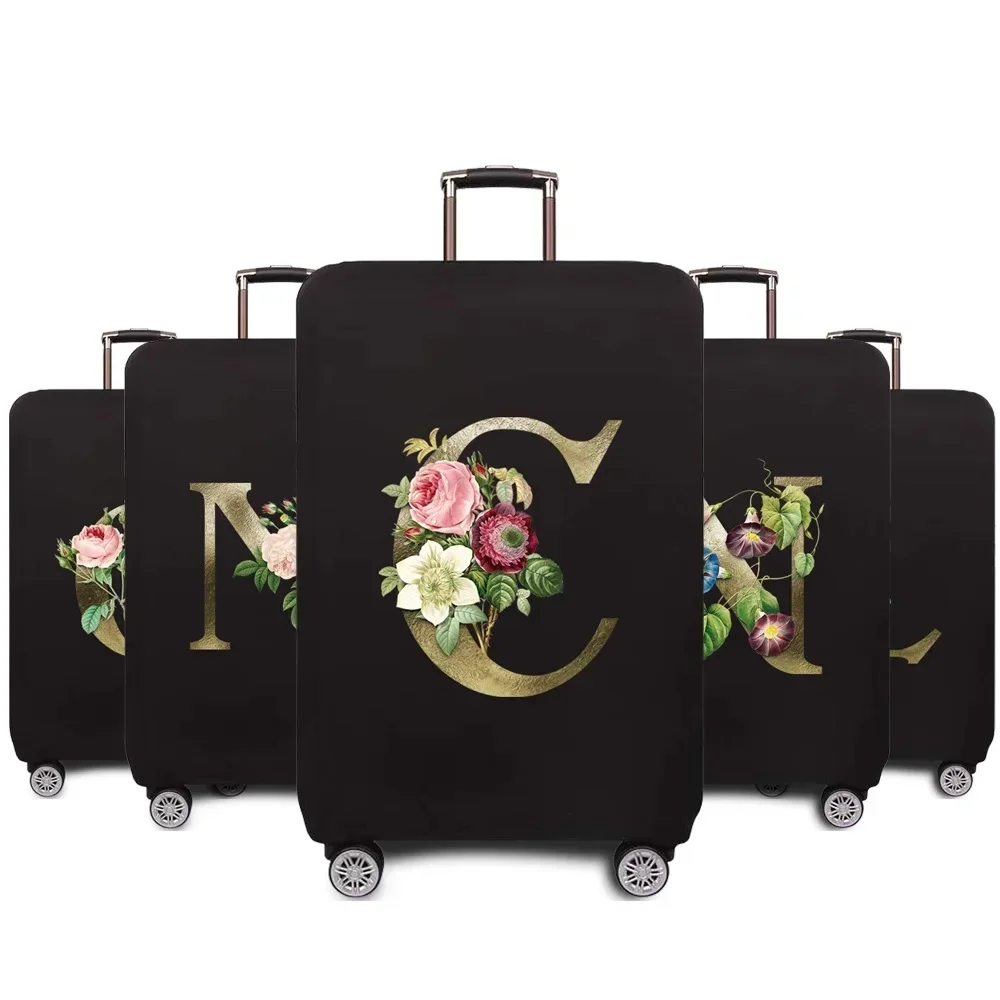 Travel Suitcase Cover Luggage Cover Protective Suitcase 18- 32inch Golden Flower Pattern Series Elastic Dust Cover