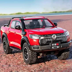 1:24 Scale POER Car Model Toy Alloy Diecast Free Wheeling Shock Absorption Sound Light Off-road Pickup Truck Models for Kids