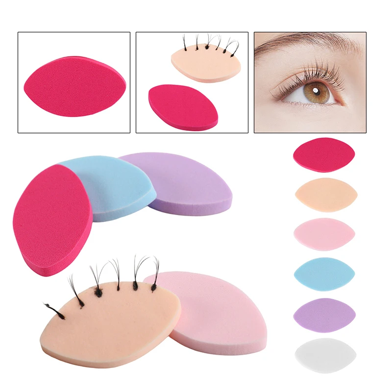 50/100 قطعة 2.5*4.5 سنتيمتر المهنية إسفنجة لينة كاذبة رمش منصات المبتدئين قابلة لإعادة الاستخدام ماكياج نفث التدريب رمش ملحقات أداة #5