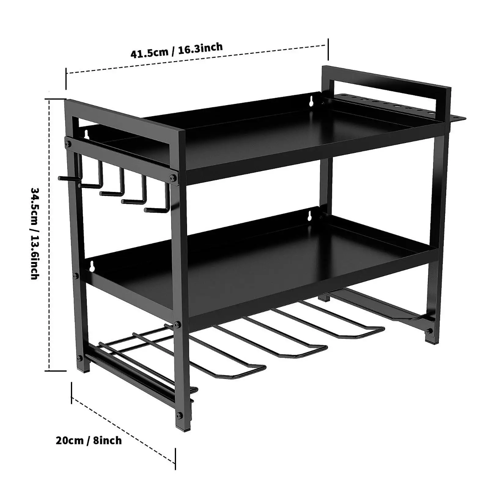 Organizzatore di utensili elettrici Montaggio a parete Scaffale galleggiante Officina Capannone Utilità Rack Organizzazione Gancio di stoccaggio per pinze Chiave da trapano