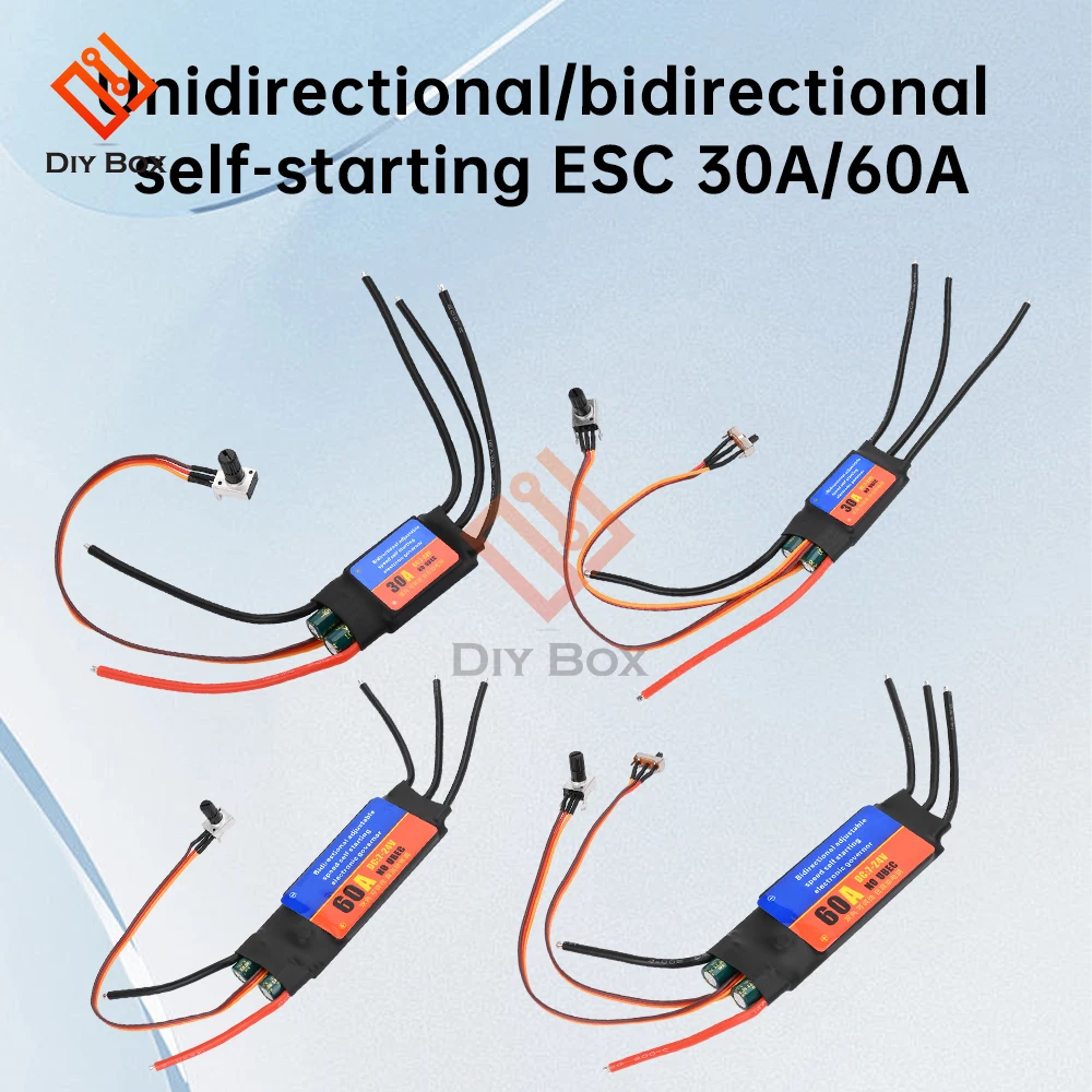 

Однонаправленный самопусковой бесщеточный двигатель 30A 60A ESC, электрический регулятор скорости для инструментов «сделай сам»