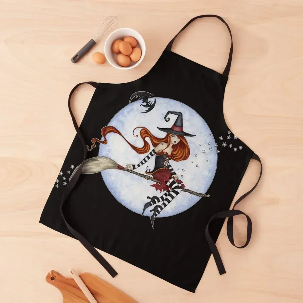 

Moonlight Ride Apron kitchen woman Kitchen Kawaii Accessories Kitchen Items For Home Chef Uniform Women Apron