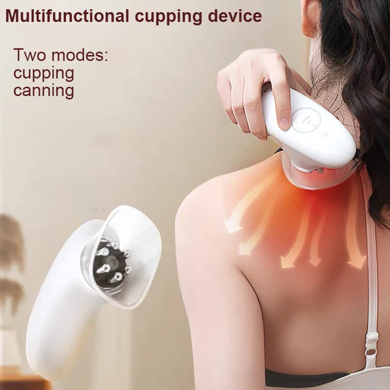 

2 in 1 Body Cupping Scraping Massager Smart Electric Vacuum Cupping Heating Suction Cup Device for Body Back Neck Arm Massger