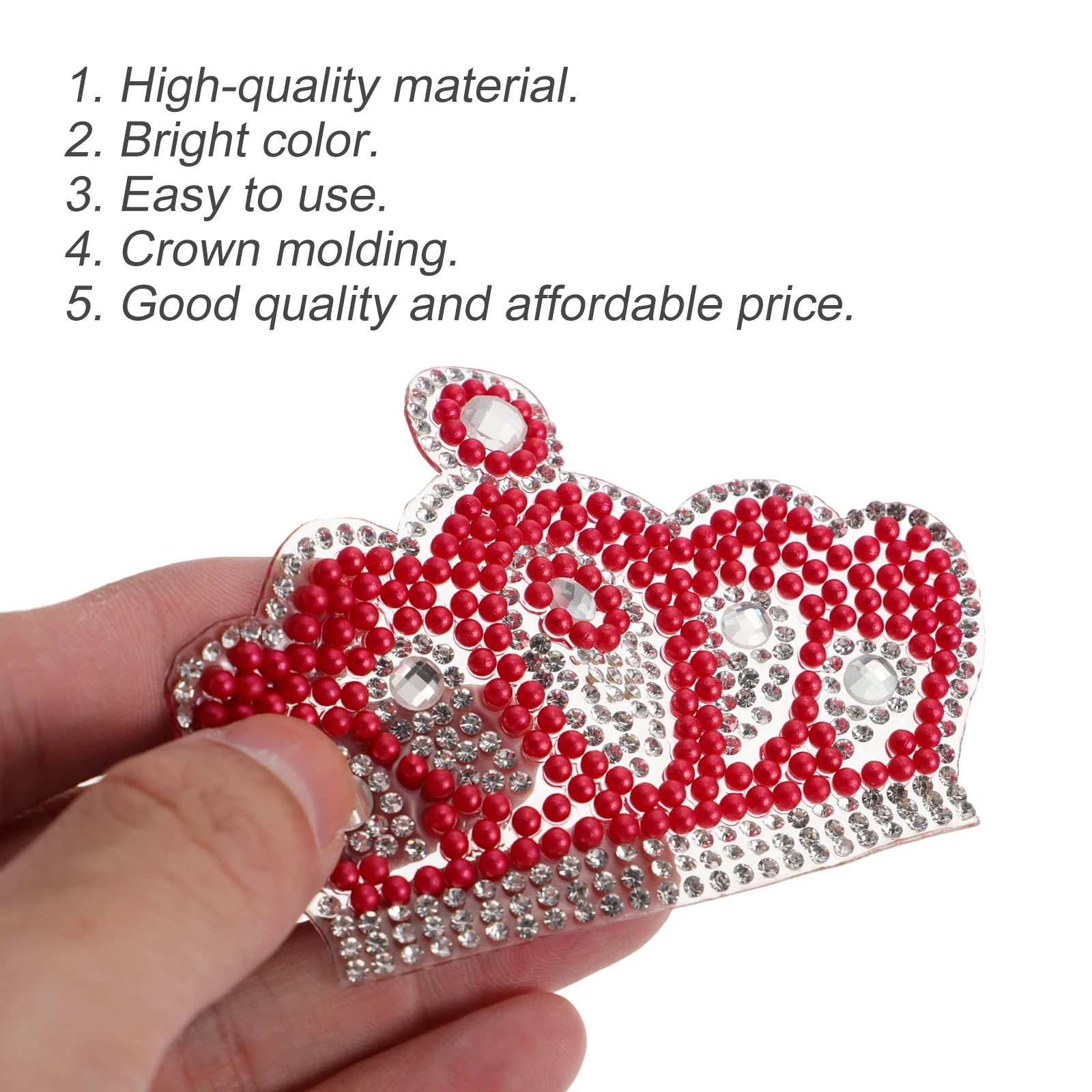 

10 Pcs Crown Pearl Stickers Stickers Self Adhesive Hot Melt Embroidery Decals for Clothes Jeans Backpacks Curtains