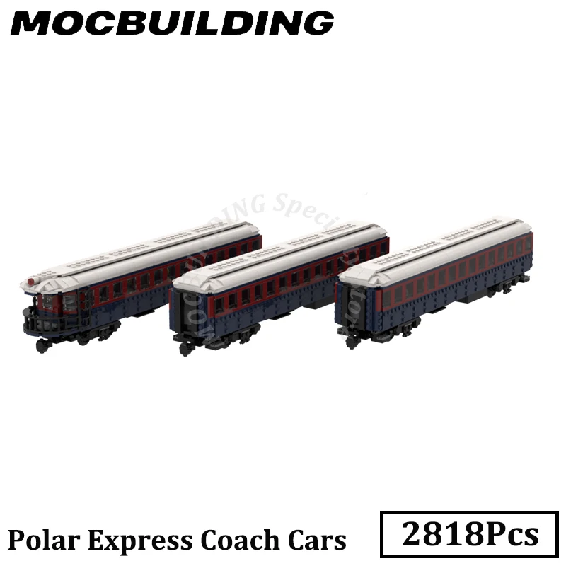 Polar Express Coach Car Railway Accessories Model Display MOC Building Blocks Bricks Construction Toys Gifts Christmas