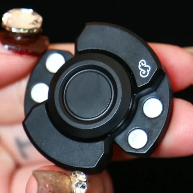 Push magnético moeda empurrando cartão fidget spinner sensorial alívio do estresse brinquedo háptico mecânico slider antiestresse aliviar ansiedade