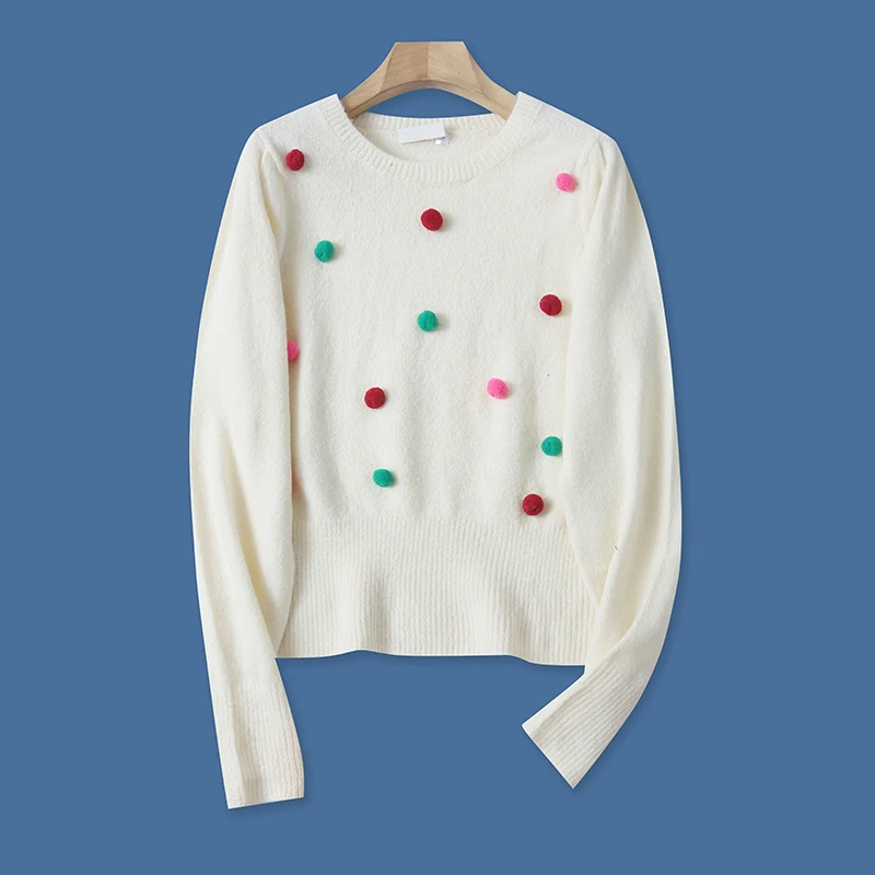 

Sweet Loose Long Sve Knitted Sweater round Ne Overhead Autumn Winter New Arrival Women's Faionable Comfortable Warm Top