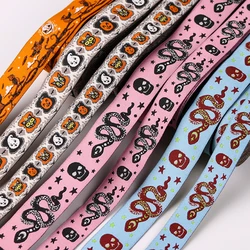 10YARD 7/8 22MM 16MM 2022 New Snake Skull Owl Pumpkin Imp Cartoon Ribbon