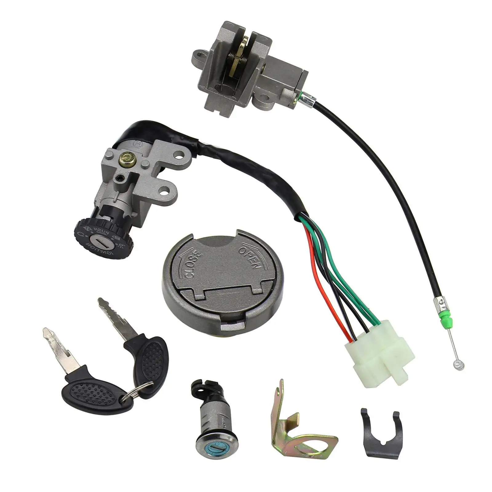 Llave de interruptor de encendido de motocicleta, llave de bloqueo de tanque de combustible, accesorios de repuesto para Scooter GY6, 1 Juego