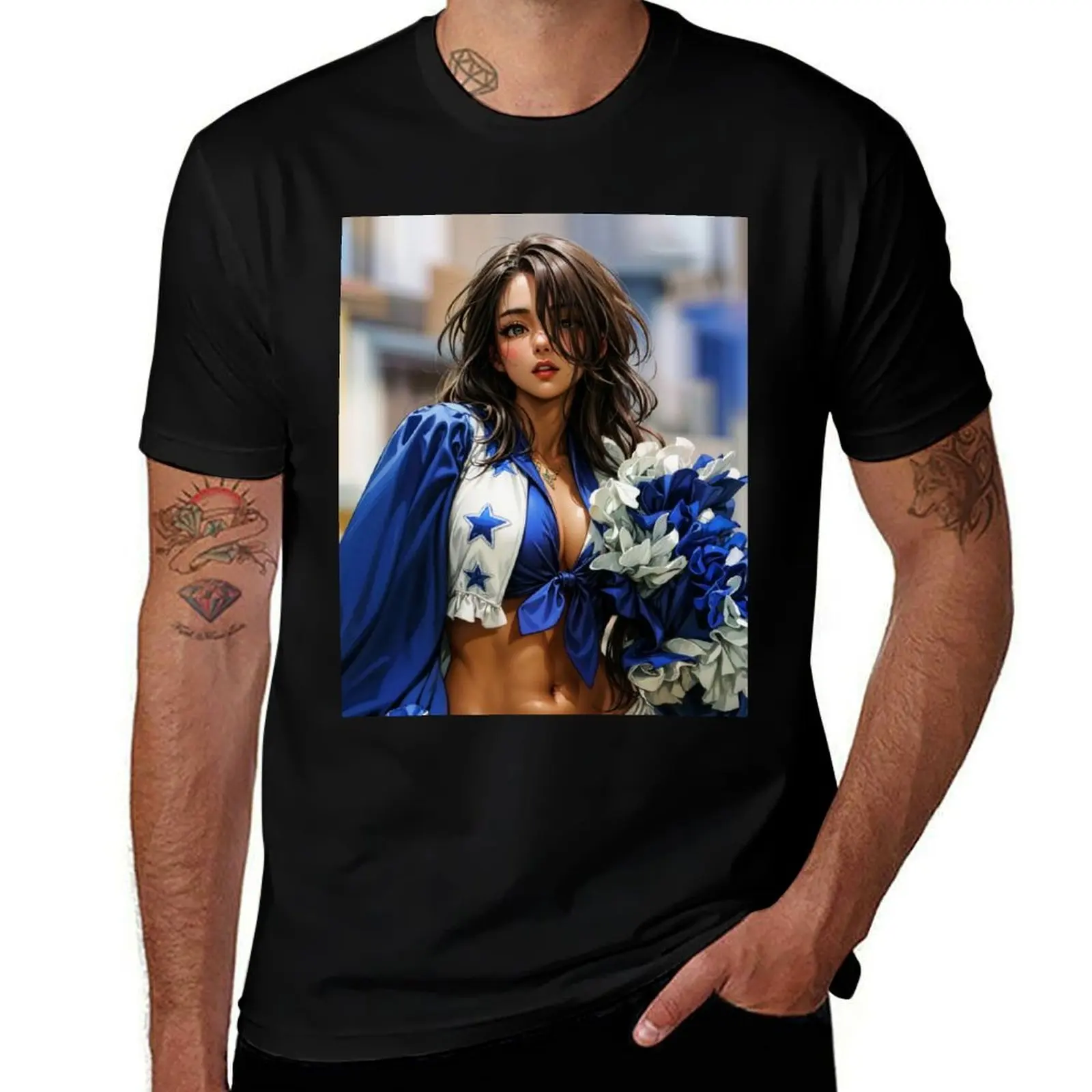 Anime PinUp Girl: Syun Kamakado 039 (disfrazado de una animadora atractiva) Camiseta sencilla, moderna y casual