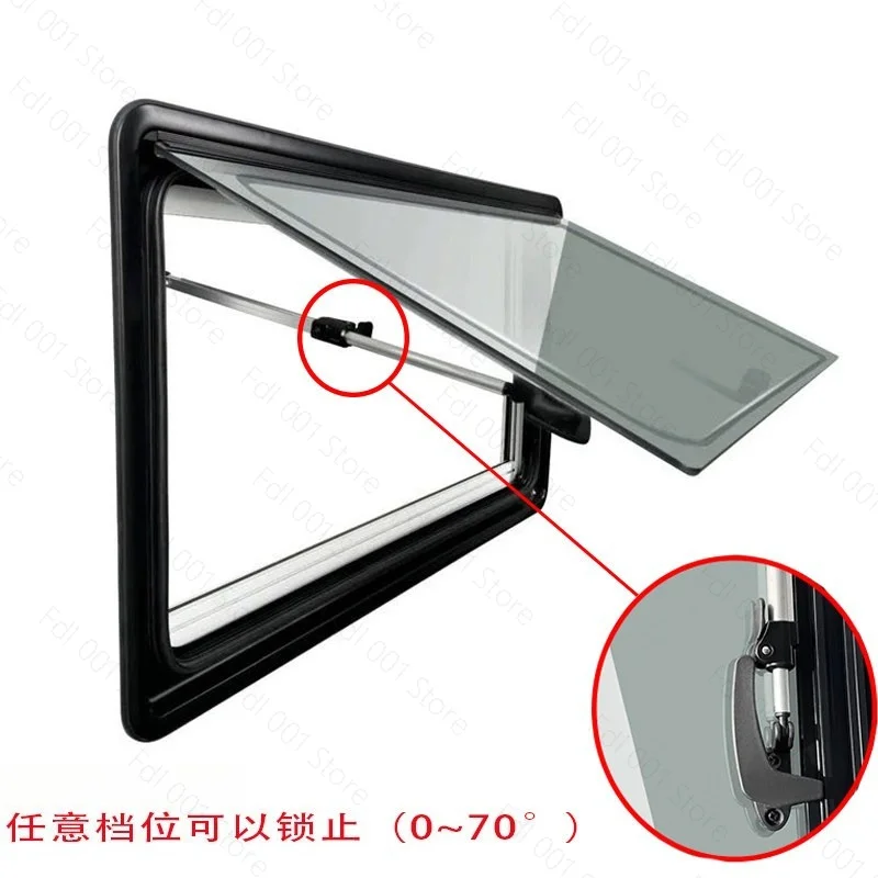 Double Layer Acrylic RV Outward Opening Window with Blackout Shade and Mosquito Net for Van Camper Conversion Accessories