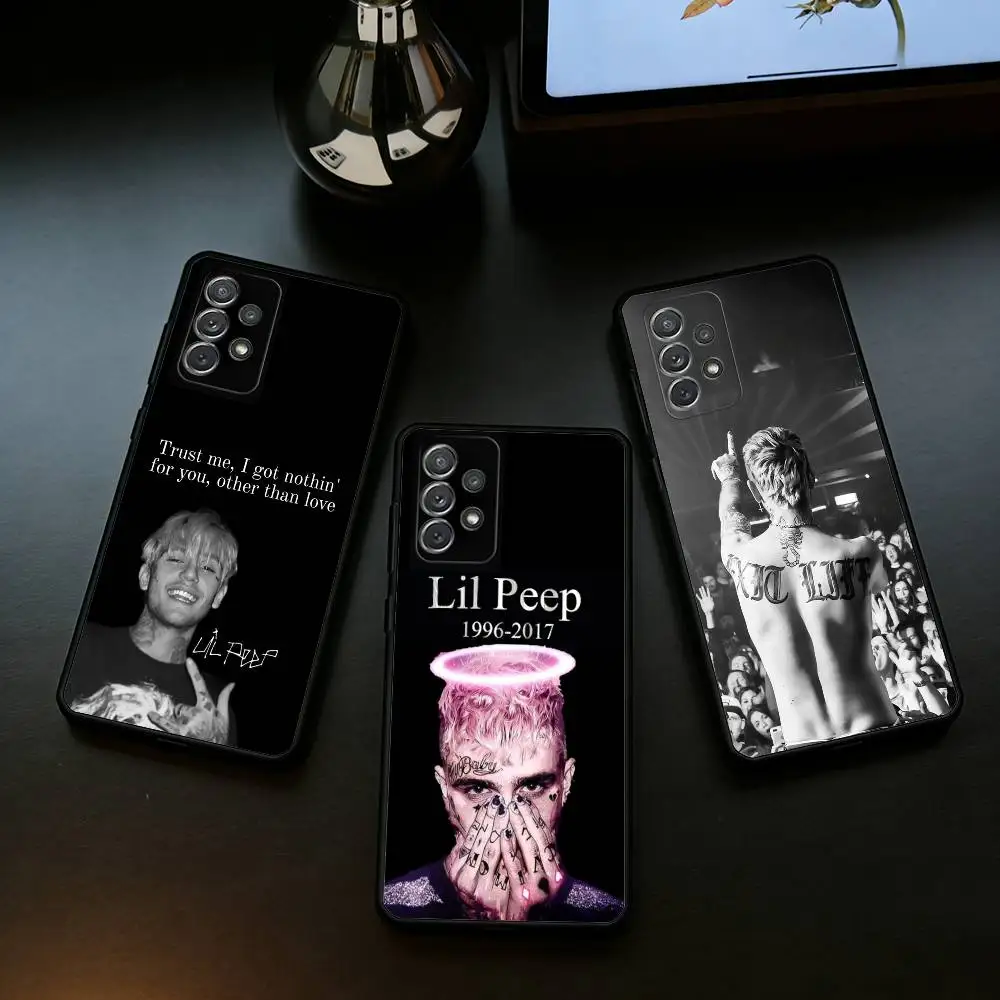 Tribute Hot Rapper LIl Peep  Soft Silicone Black Cover Phone Case For Samsung Galaxy A73,A72,A71,A70,A53,A52,A51