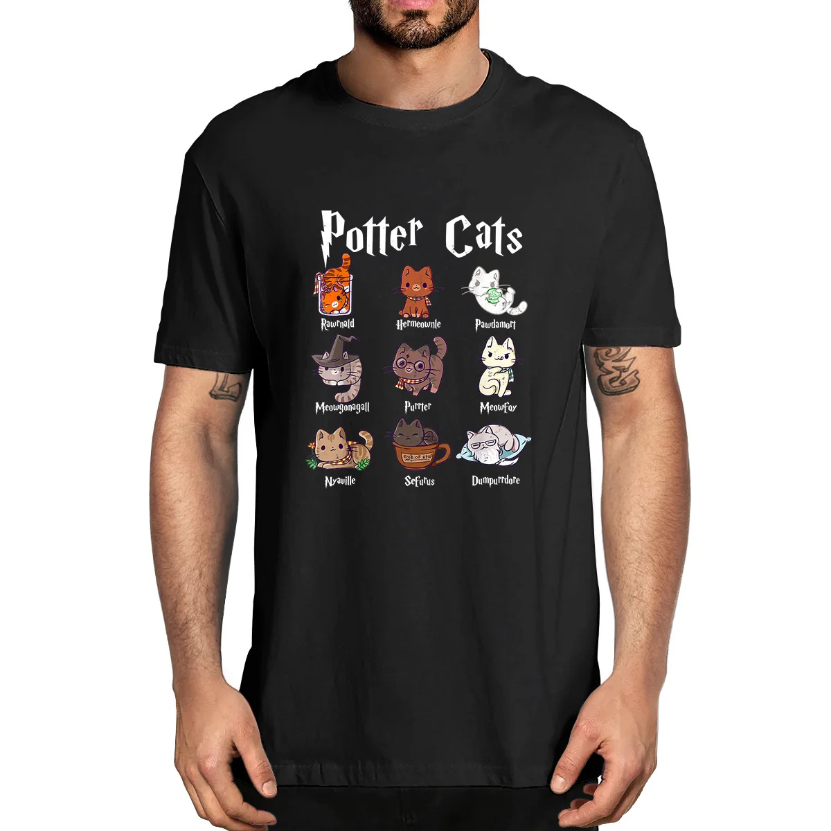 

Unisex Cotton Cute Potter Cats Mom Funny Summer Men's Novelty T-Shirt Women Casual Streetwear Oversize Soft Short Sleeve Tee