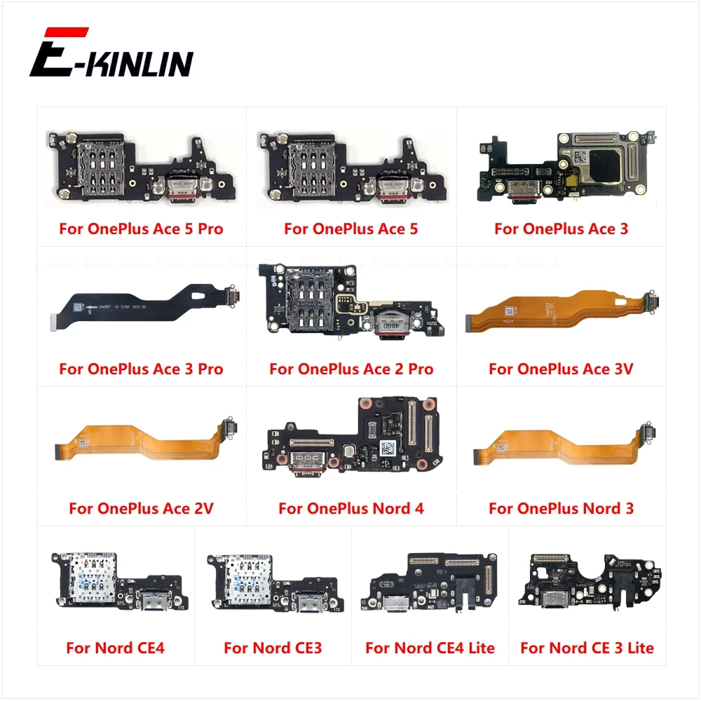 Power Charger Dock USB Charging Port Plug Board Mic Flex Cable For OnePlus Nord 4 CE3 CE4 Lite Ace 2 3 5 Pro 2V 3V