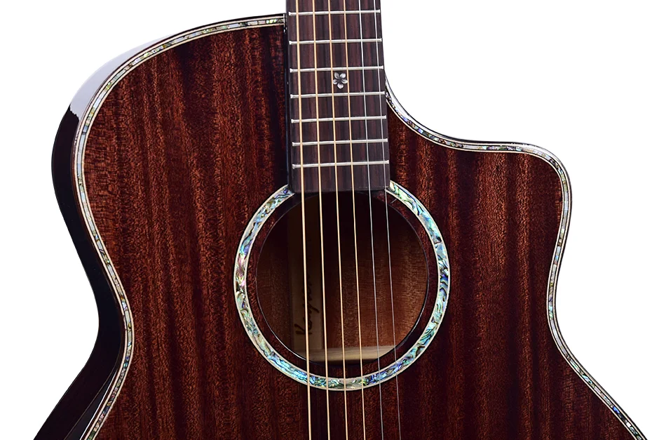 Wholesale price Kaysen OEM brand 6 steel string high-gloss fishing  cutaway electric acoustic guitar made in China