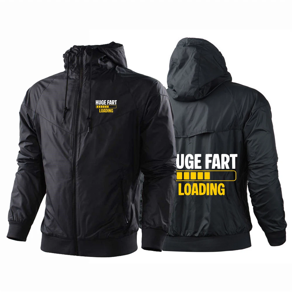 

Куртка из премиальной ткани с принтом «Huge Fart Loading Logo» 2026 года, мужская, весенне-осенняя, высокоэффективная для активного отдыха и спорта