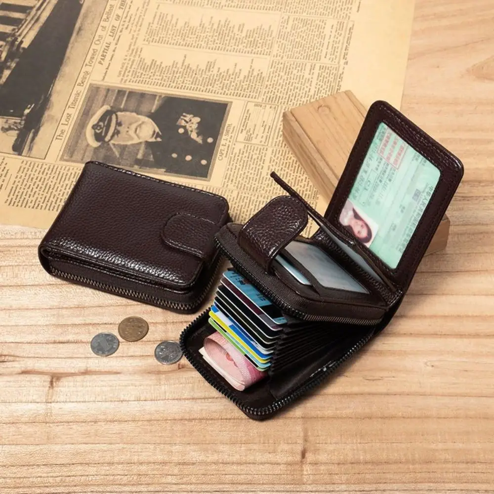

High Quality Rfid Card Holder RFID NFC Leather Wallet Card Bag Unisex