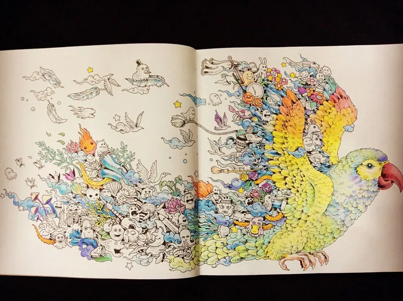 96 Pages Animorphia Coloring Book For Adults Children Develop Intelligence Relieve Stress Graffiti Painting Drawing Books