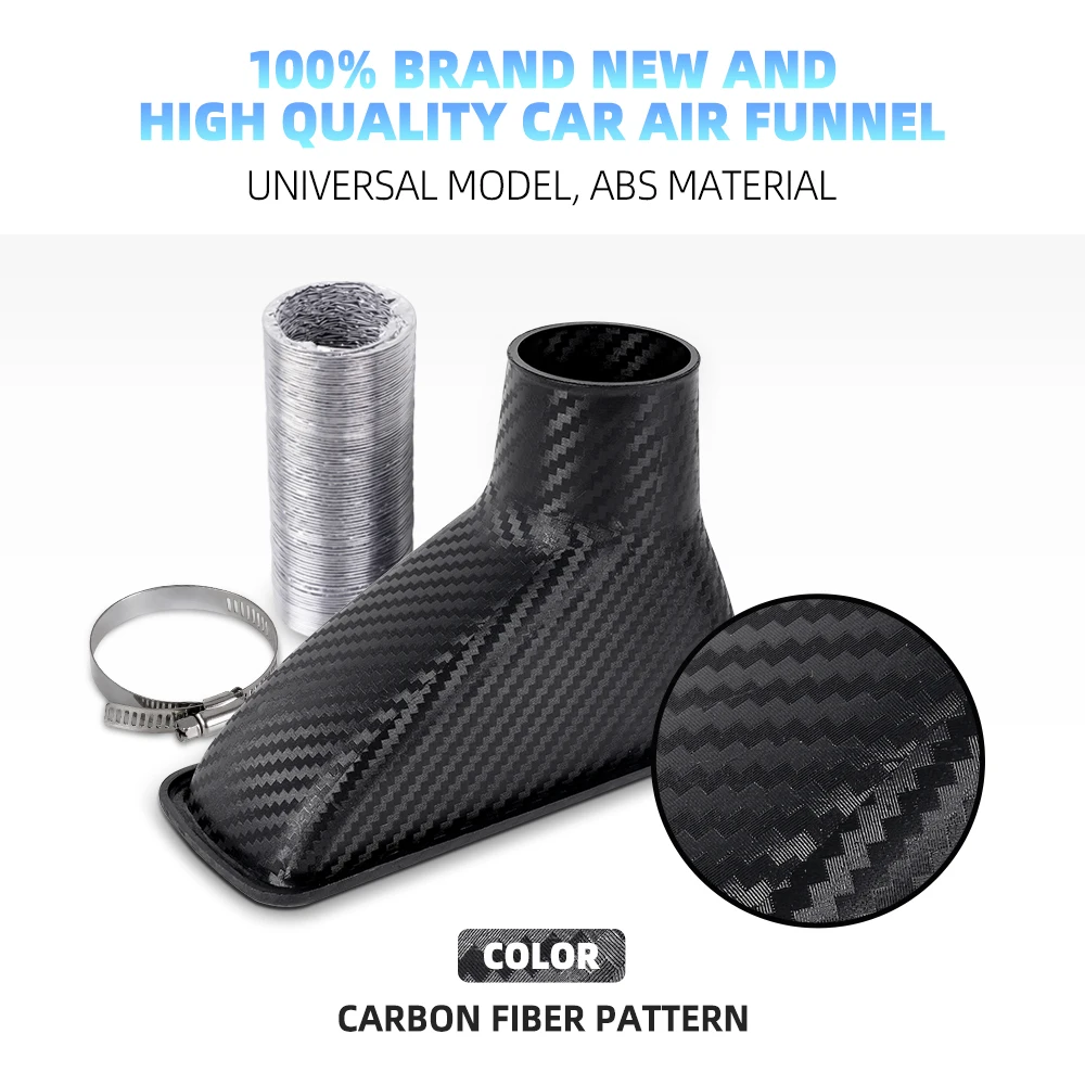 Universal Extendable Flexible Air Intake Duct Front Bumper Turbo Air Intake Pipe Car Square and Round Brake Air Duct OFI101