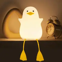 Cute Duck Night Lights Rechargeable Patting Switch Creative Led Duck Lamp Baby Child Decoration Home Bedroom Bedside Table Gift