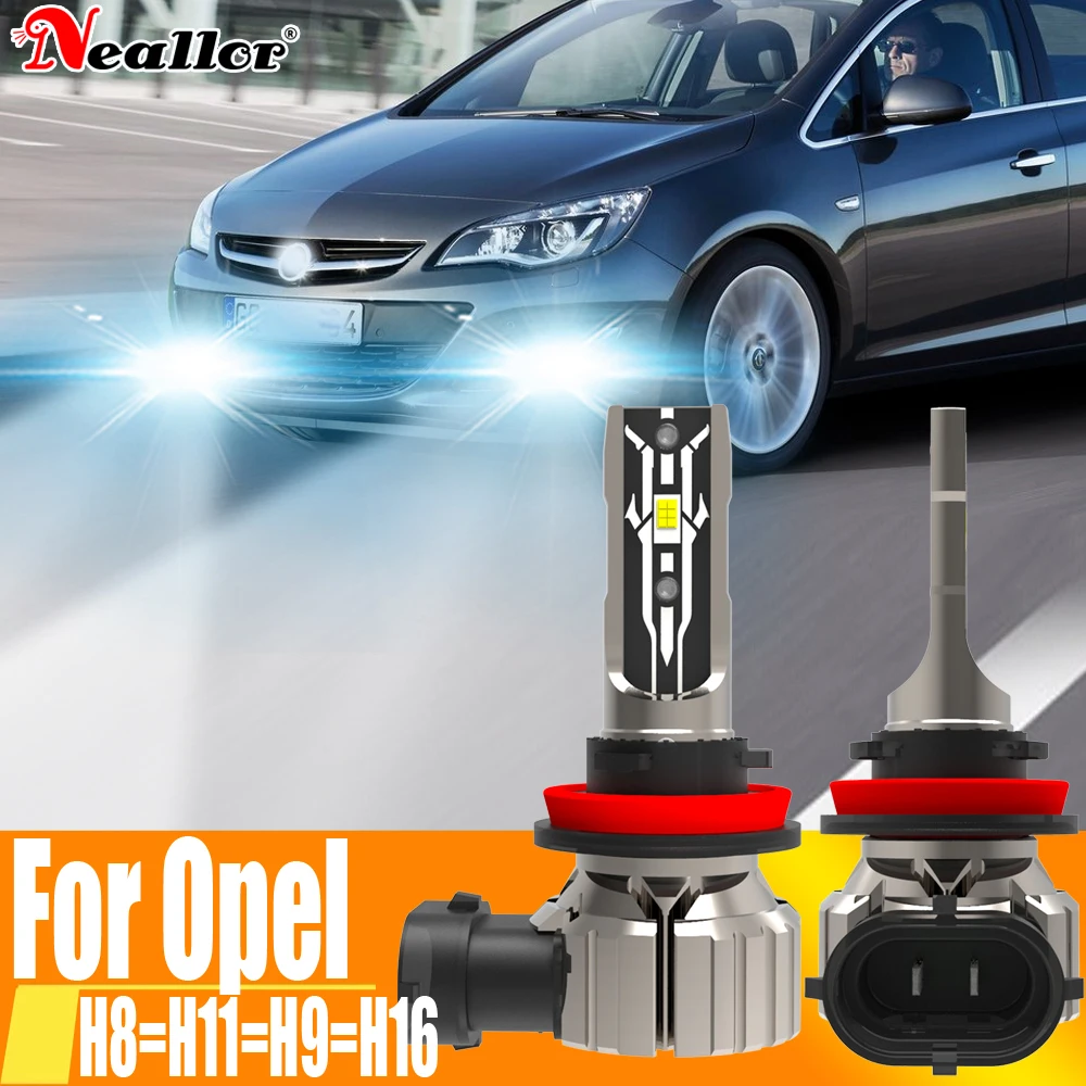 

2x H11 H8 Led Fog Lights Headlight Canbus H16 H9 Car Bulb 6000K White Diode Driving Running Lamp 12v 55w For Opel Astra j Mokka