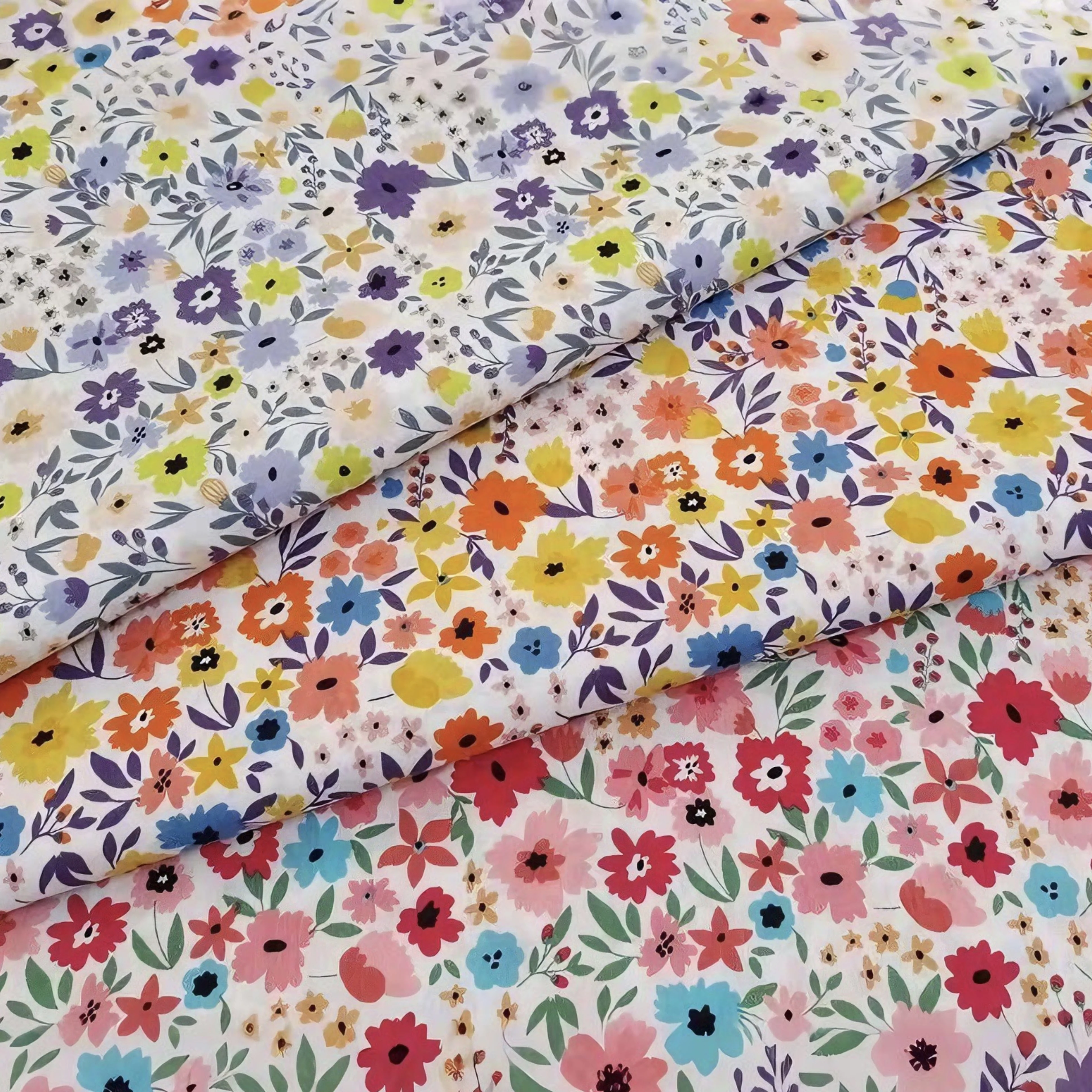 

Breathable 100% Cotton Multicolored Floral Print Fabric for DIY Children's Dress Skirt Crafts Garment Making & Home Decor Design