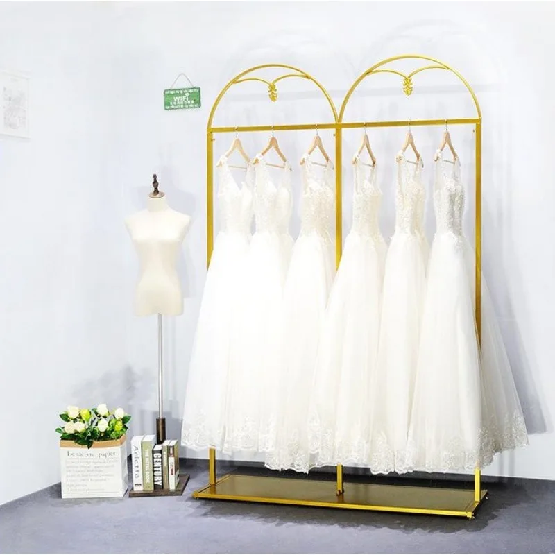 고급 웨딩샵 진열대, 바닥부터 천장까지의 의류 매장 진열대, 골드 스페셜 스튜디오 드레스 진열대