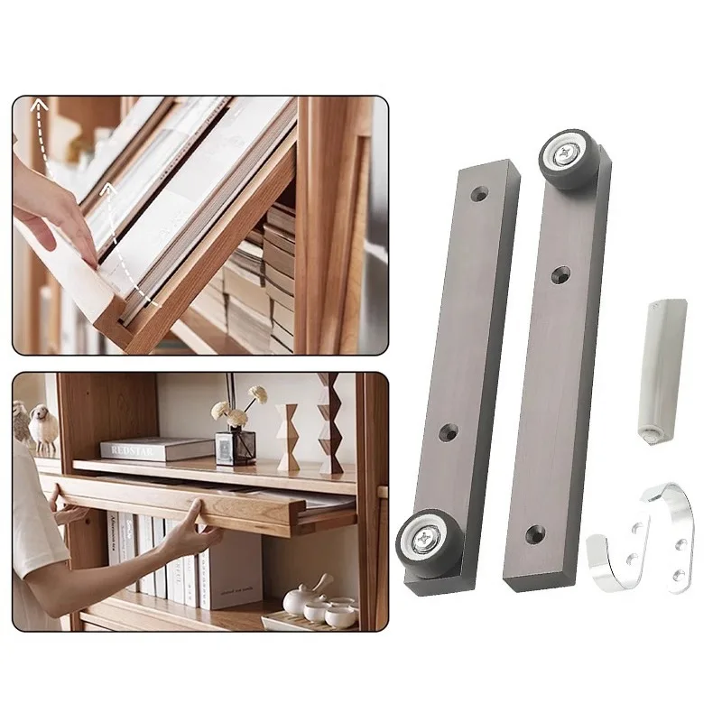 Cabinet Door Top Silent Rotating Track Plug-in Telescopic Component Upward Folding Door Invisible Sliding Rail