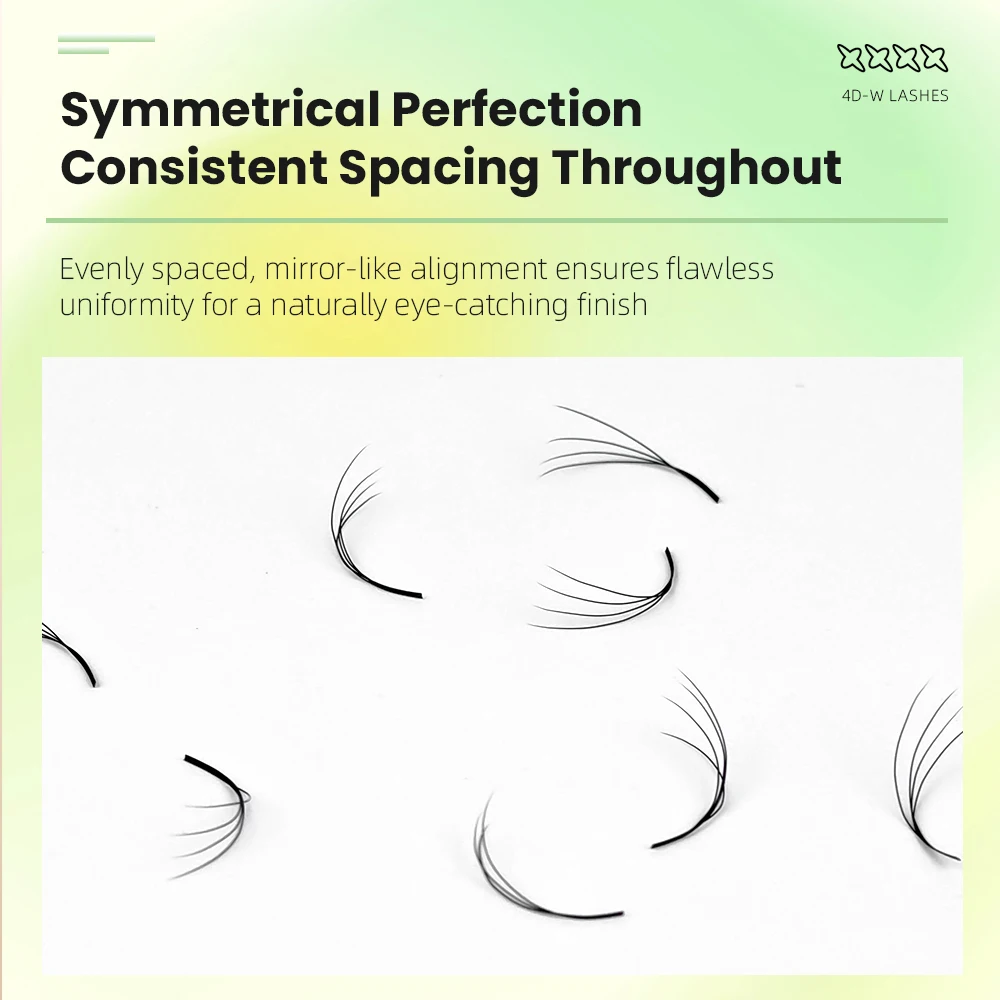 Yelix ضيق 4D W شكل التلقائي المزهرة رمش ملحقات المشجعين مسبقة الصنع ضيق الطبيعية لينة الرموش الفردية كثيفة كاملة #5