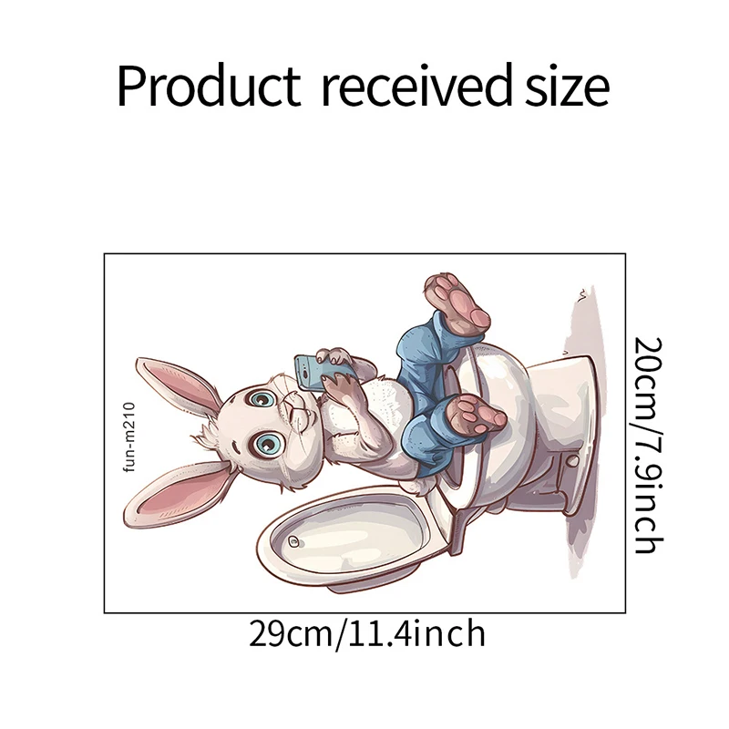 1PC Cartoon Pink Rabbit Toilet Water Tank Toilet Stickers Home Decoration Wall Stickers Self-Adhesive Decor Decals Bathroom