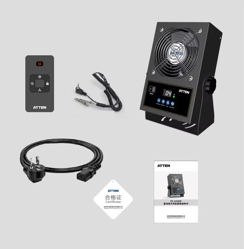 Ventilador Ionizador de Escritorio ATTEN ST-1020D de 20W, Pequeño Ionizador, Soplador de Aire Ionizante, Ventiladores Eléctricos