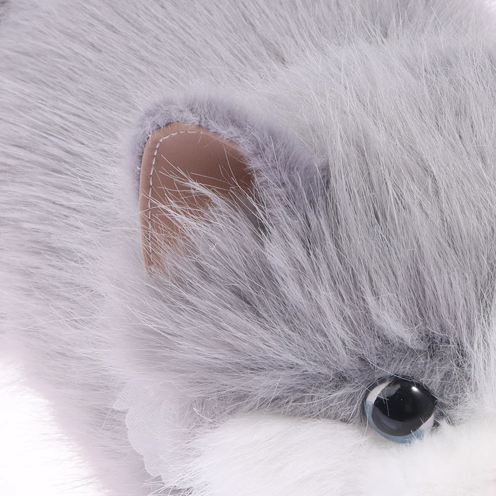

New Soft Simulation Cat Voiced Fluffy Realistic Cat With Bib Cute Cartoon Ragdoll Cat
