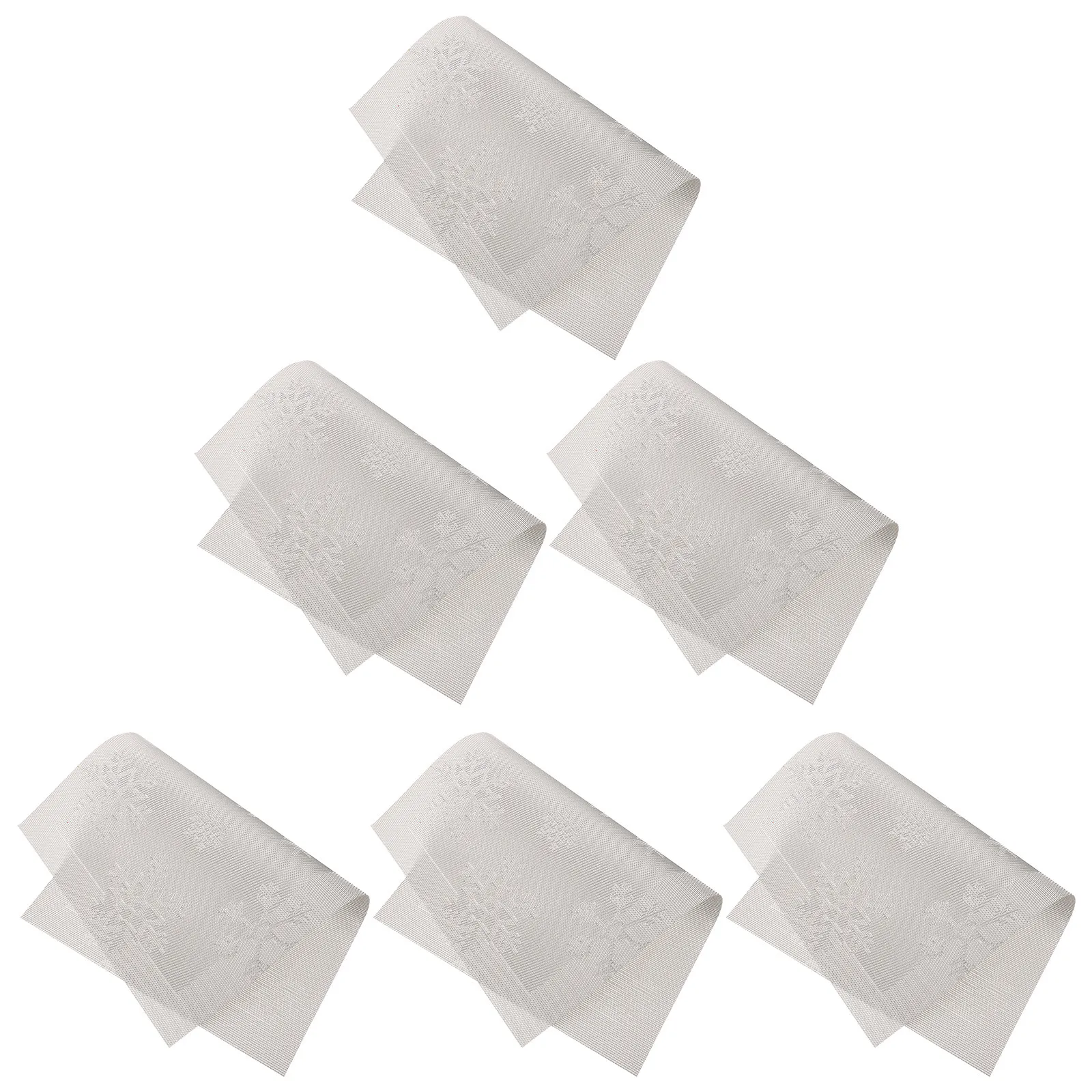

6Pcs Christmas Snowflake Placemats Unique Lattice Design Festive Tabletop Decor for Holiday Party Dining Heat Insulation Mats