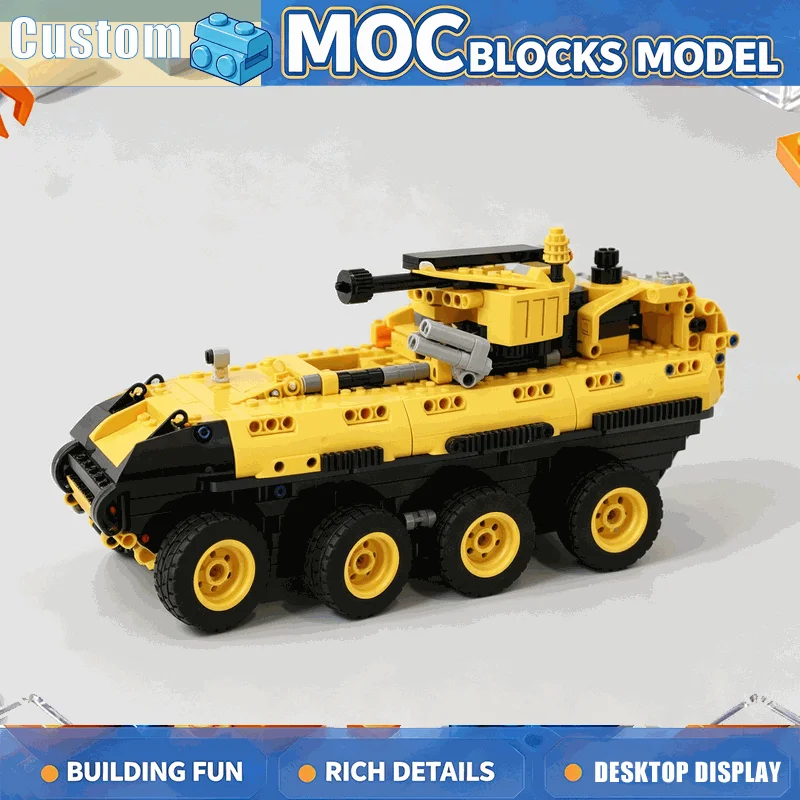 1292PCS MOC Army Vehicle Lifting Service Truck Model Building Blocks Technical DIY Creative Assembly Toy Collection Display Gift