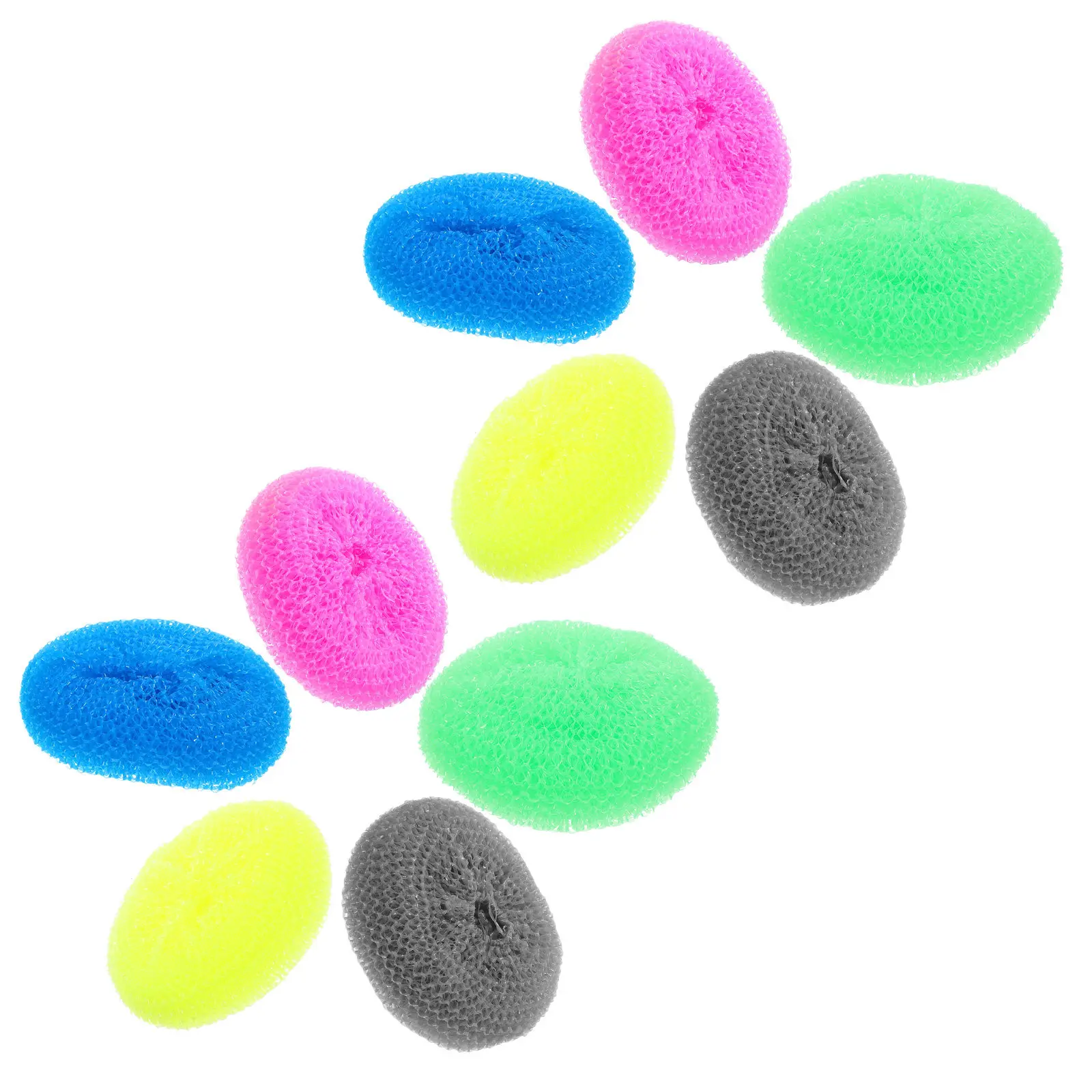 20Pcs Eco Friendly Round Plastic Dishwashing Brush Mesh Scrubber for Household Commercial Kitchens Dish Cleaning Brush Set