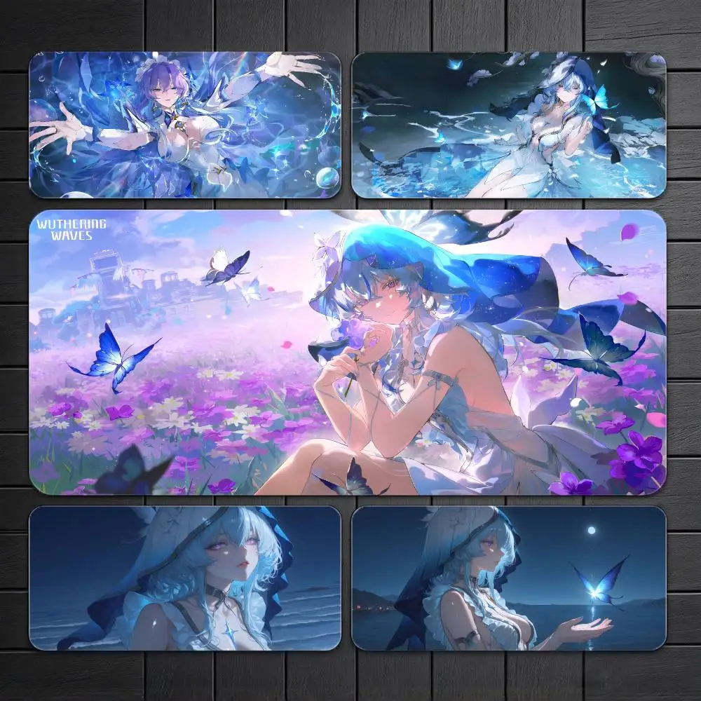 Scenic Game W-Wuthering Waves Shorekeeper Mouse Pad Gaming Desk Mat Large Mousepad Non Slip Base With Stitched Edge