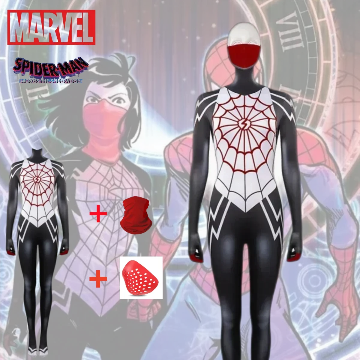 هالوين العنكبوت سيندي القمر تأثيري حلي بذلة خارقة أنثى فانتازيا زي الحرير البدلة هالوين كرنفال هدية