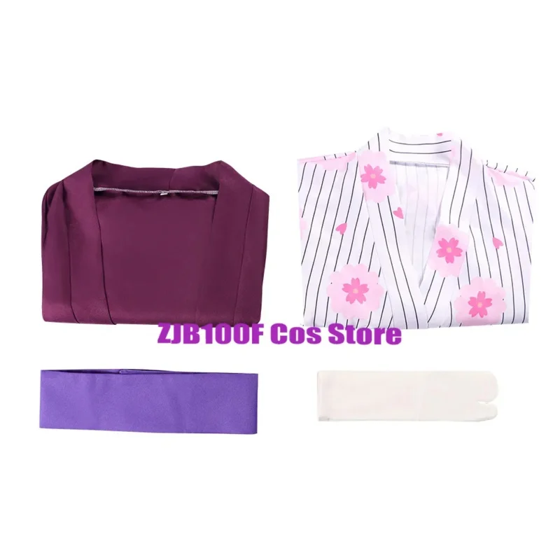 Anime Cosplay Kanroji Mitsuri Cosplay Costume Kimono Outfits Suit Halloween Party Clothes Wig