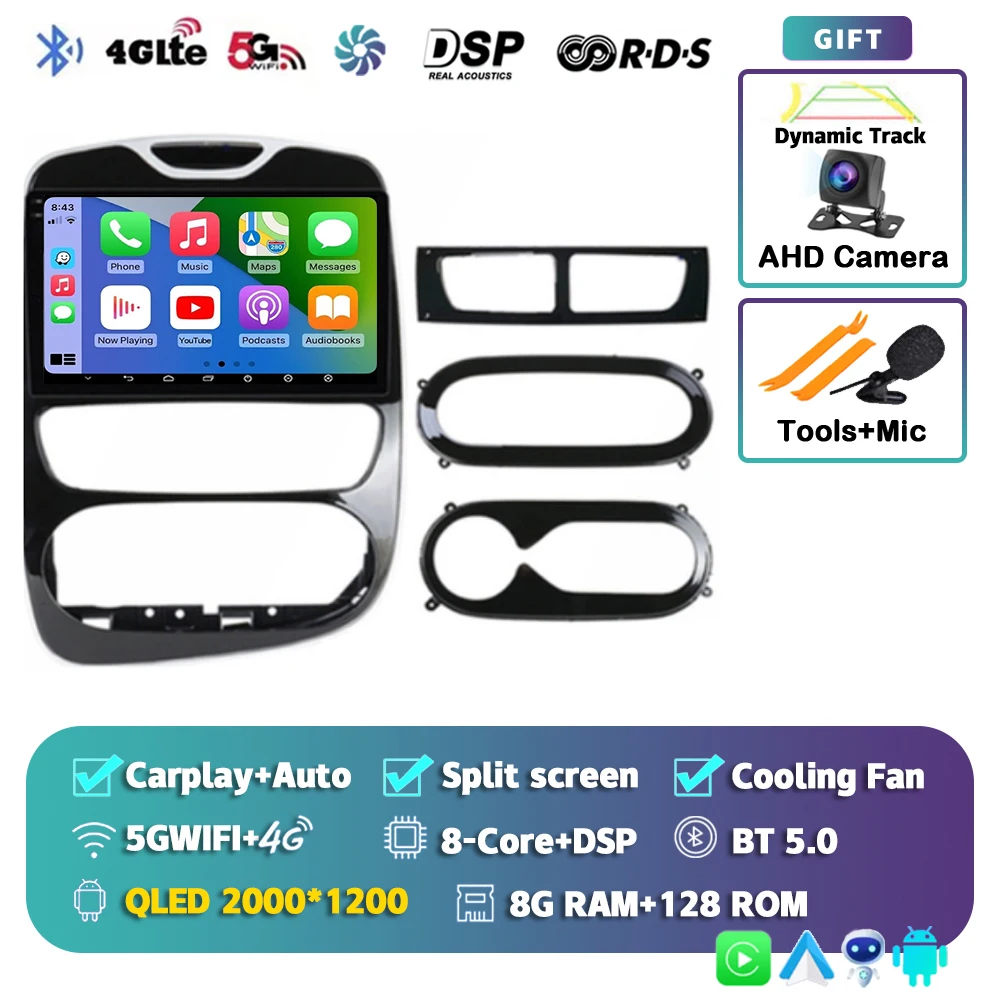 Android 15 Voor Renault Clio 4 BH98 KH98 2016-2019 2K QLED Android Autoradio Multimedia Video Player GPS AI Voice CarPlay Stereo