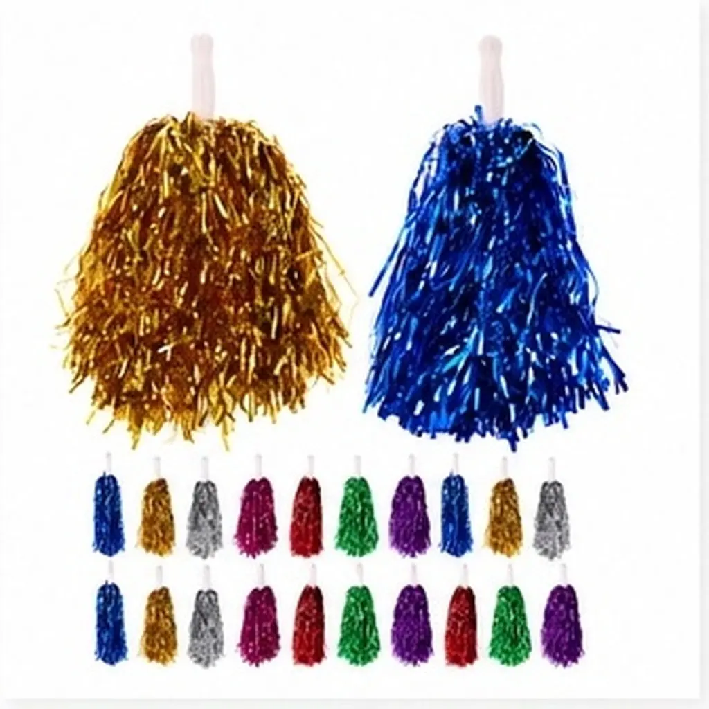28pcs-cheerleading-pom-poms-handheld-lightweight-plastic-metallic-tinsel-for-school-sports-gymnastics-dance-party-decorations