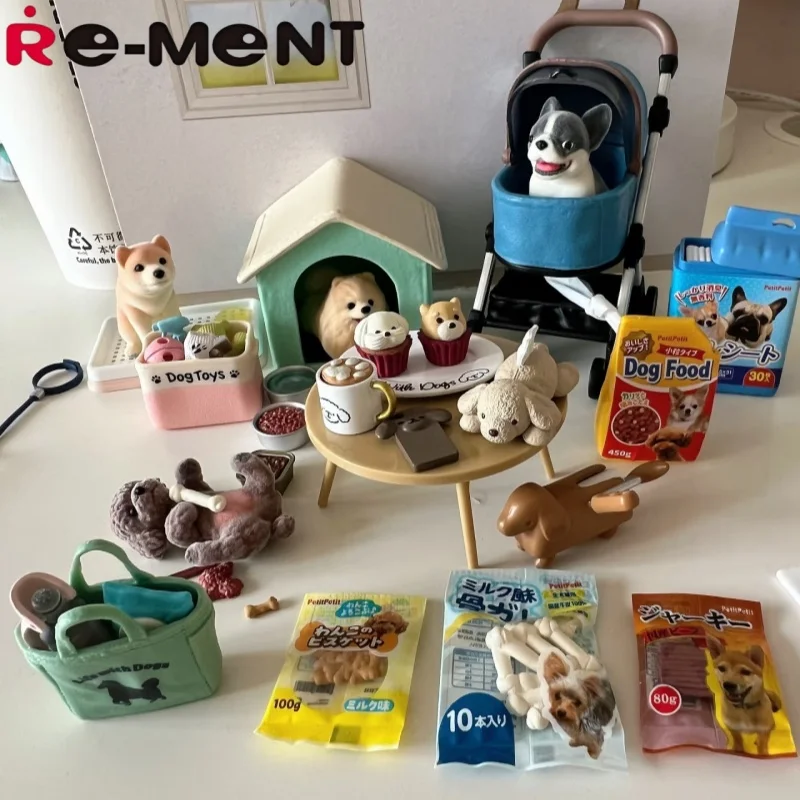 Rement Miniature Scene Original Series Shiba Inu Teddy Blind Box - Daily Life Dog Collectible Toy Figure Display Piece