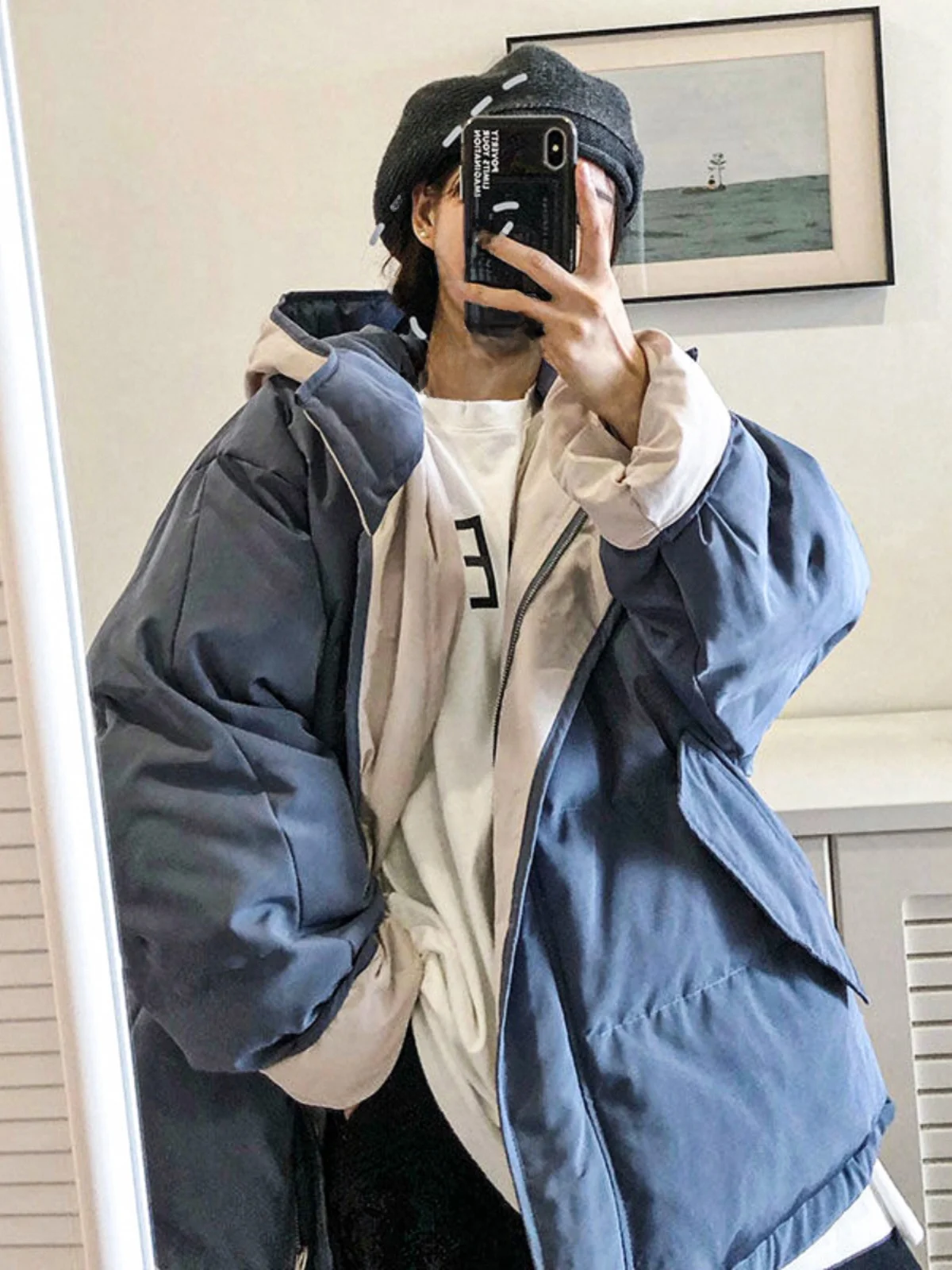 Double-Sided Wear Winter down Jacket Women's Slim Fit Anti-Cold College Style Outerwear Fashionable Commute Style Korean Version