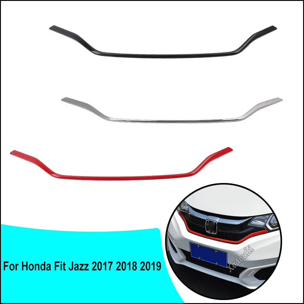 

For Honda Fit Jazz 2017 2018 2019 Car Cover Bumper Protection Front Head Racing Bar Bottom Grid Grill Grille Edge Frame Trim