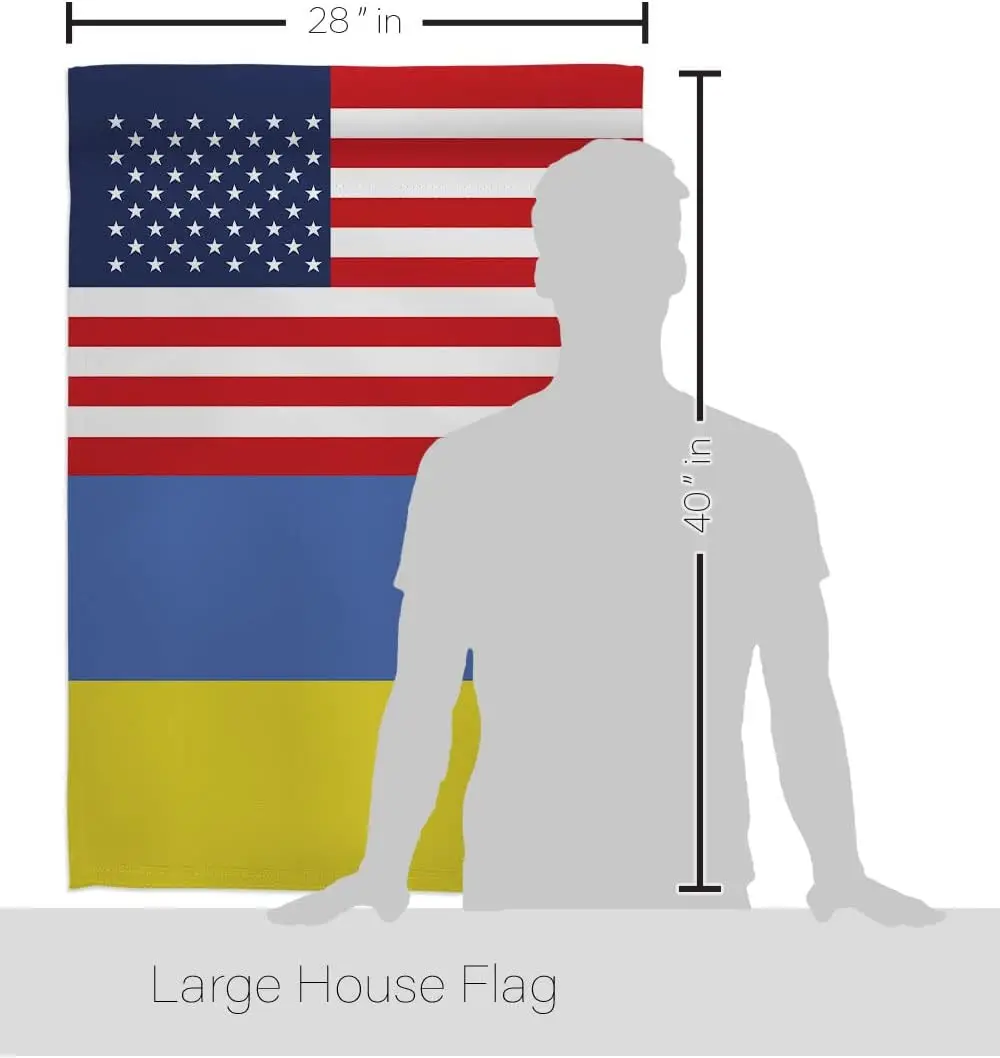 Ukraine US Friendship House Flag - Regional USA American Alliance World Country Particular Area - Decoration Banner Small Ga VVJ
