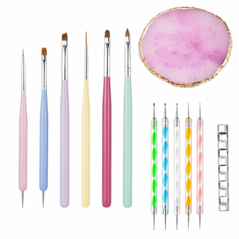 21/26/31PCs Dotting Tool Professional Nail Art Tools UV Gel Essential Tools Nail Brush DIY Drawing Dotting Nail Art Kit Manicure