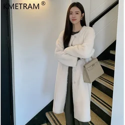 Top Quality Natural Merino Sheep Fur Jackets for Women 2024 Real Fur Coat Straight Long Lamb Fur Coats Chaquetas Para Mujeres